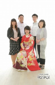 振袖　家族撮影　家族写真
