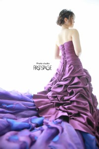 ドレス　紫　カラードレス