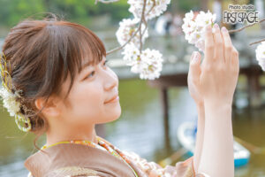 振袖撮影　ロケーション　桜　奈良公園