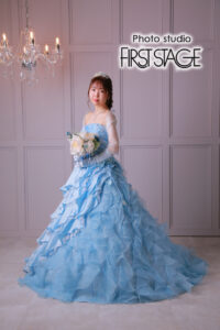 成人式　ドレス　写真　ブルー
