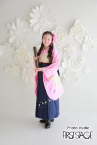 袴　紺　刺繍
