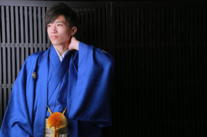 男性袴 青系