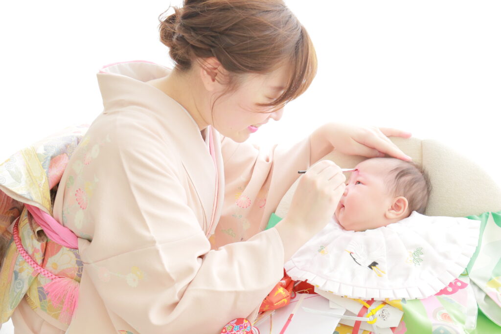 お宮参り　母着物　女の子