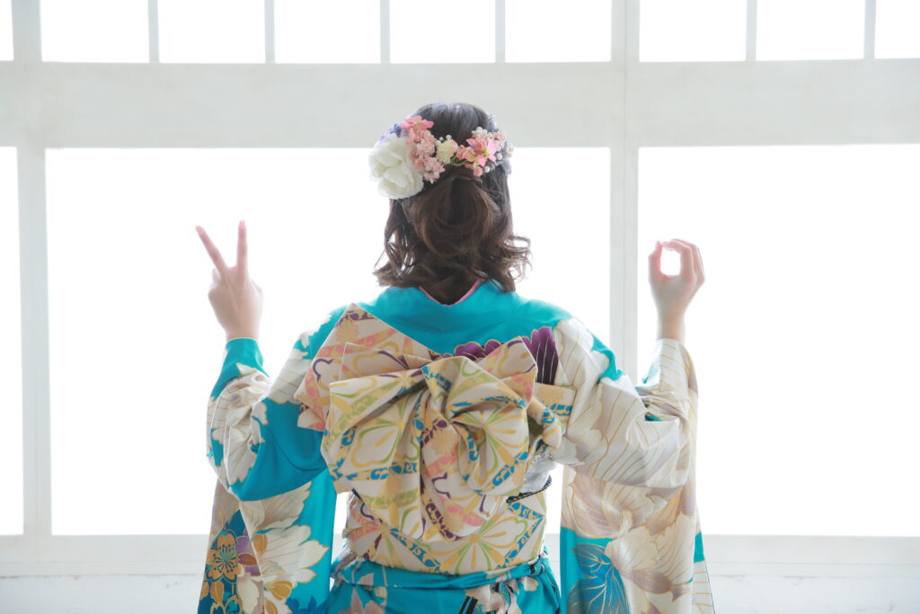 振袖　前撮り　後ろ姿