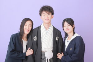 男性袴　家族写真