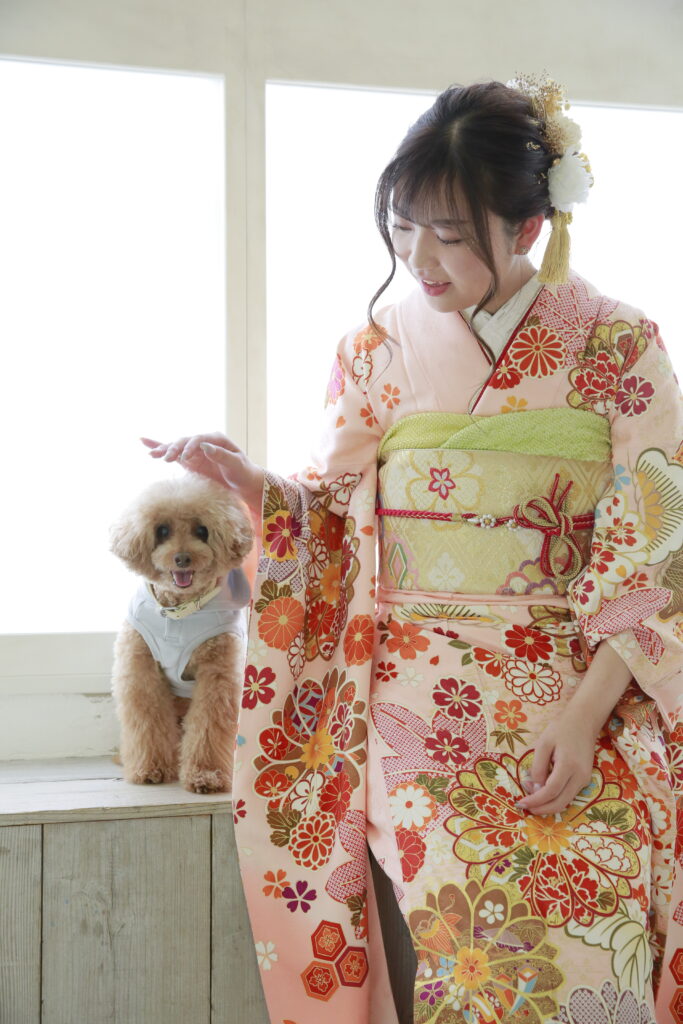 振袖　犬