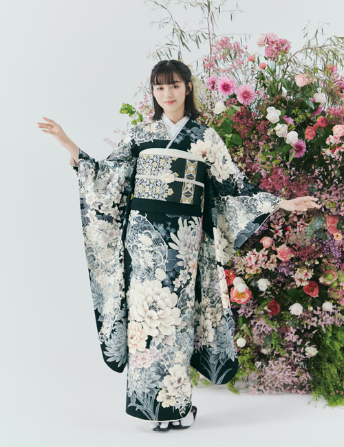 【池田エライザ】成人式振袖（グリーン｜くすみ系）｜ファーストステージ