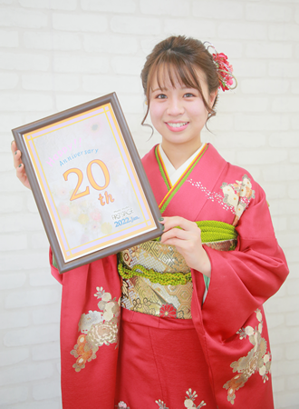 笑顔と振袖