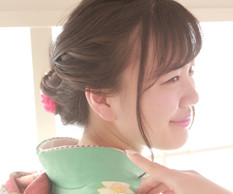 【ロングヘアの振袖髪型スタイル】