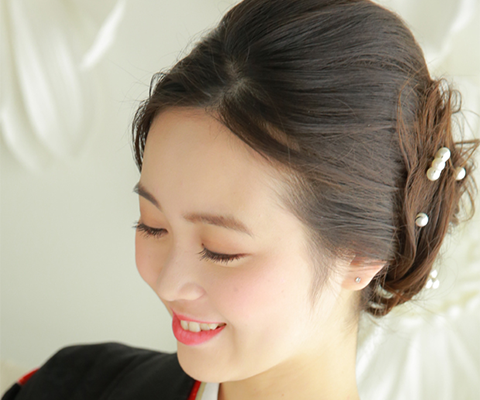 【ロングヘアの振袖髪型スタイル】