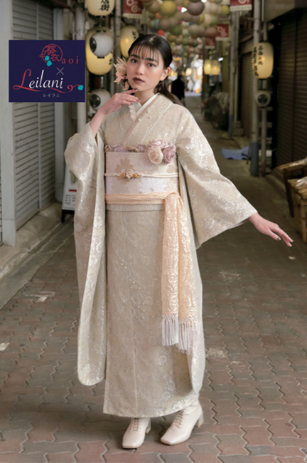 かわいい系の白色振袖