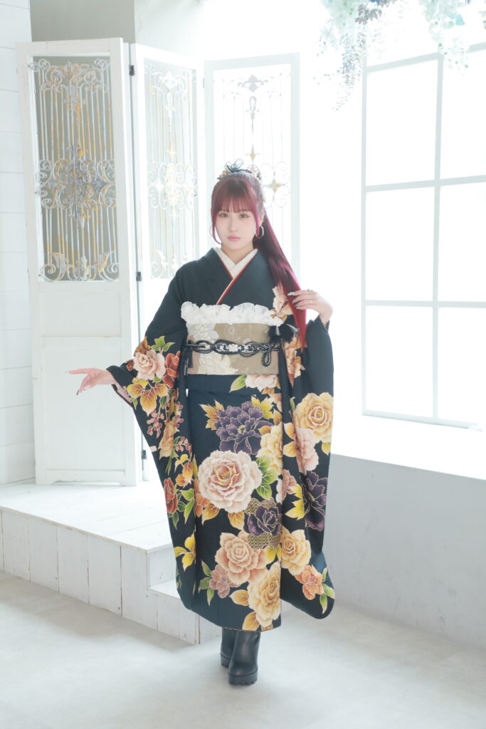 成人式 黑の振袖