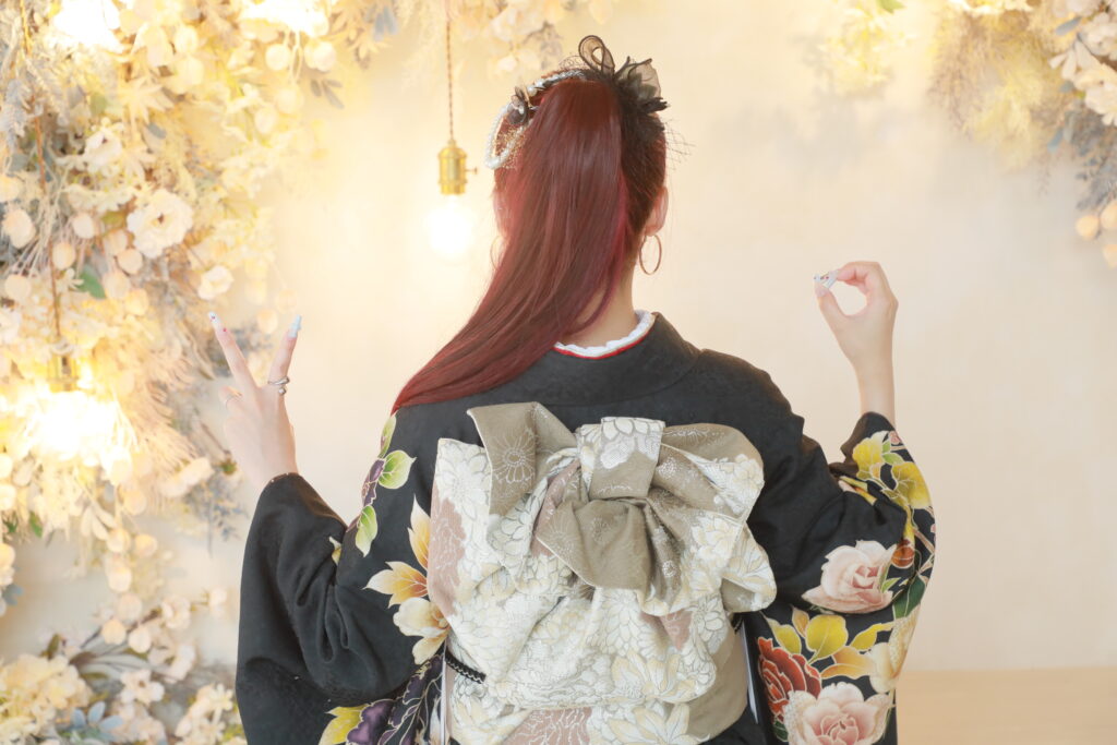 振袖 黒 ヘア