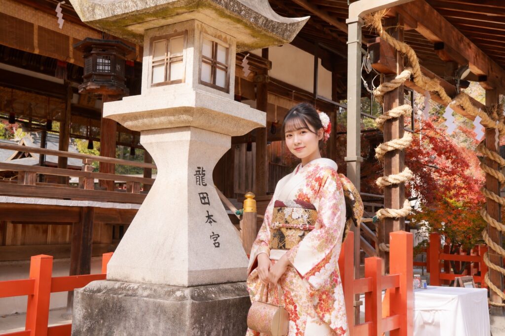 龍田大社の振袖ロケーション撮影