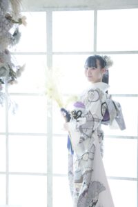 振袖コーディネート　白