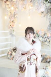 ショール　成人式前撮り