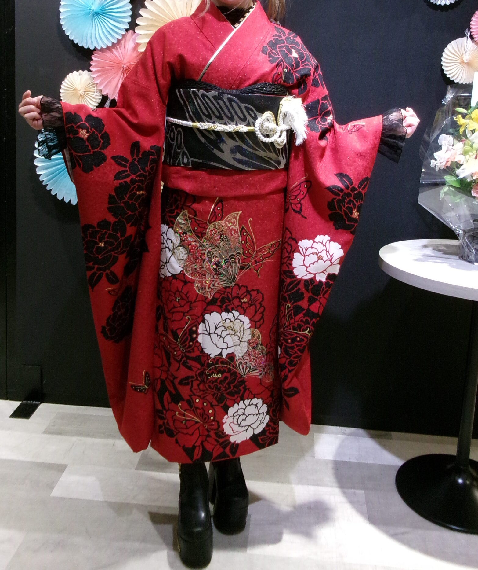 【振袖×ブーツ】お振袖のおすすめ洋風着こなし！京ろまん加古川店
