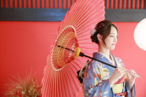 成人式　前撮り　番傘