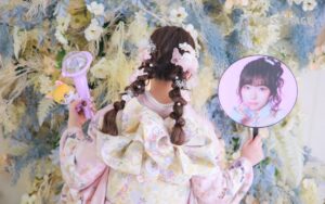 推し活　振袖　　ピンク振袖　成人式前撮り