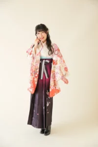 花柄着物　袴　卒業袴