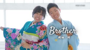 振袖　家族撮影　家族写真　男袴　男性袴