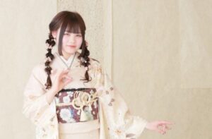 振袖ツインヘア　成人式のツインヘア　振袖の髪型