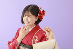 振袖ヘア　内巻きボブ　