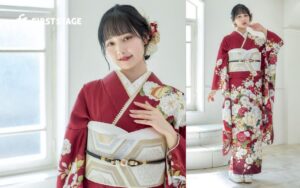 振袖　赤い振袖　成人式　レンタル　ファーストステージ