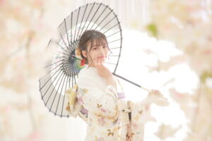 振袖　前撮り　傘