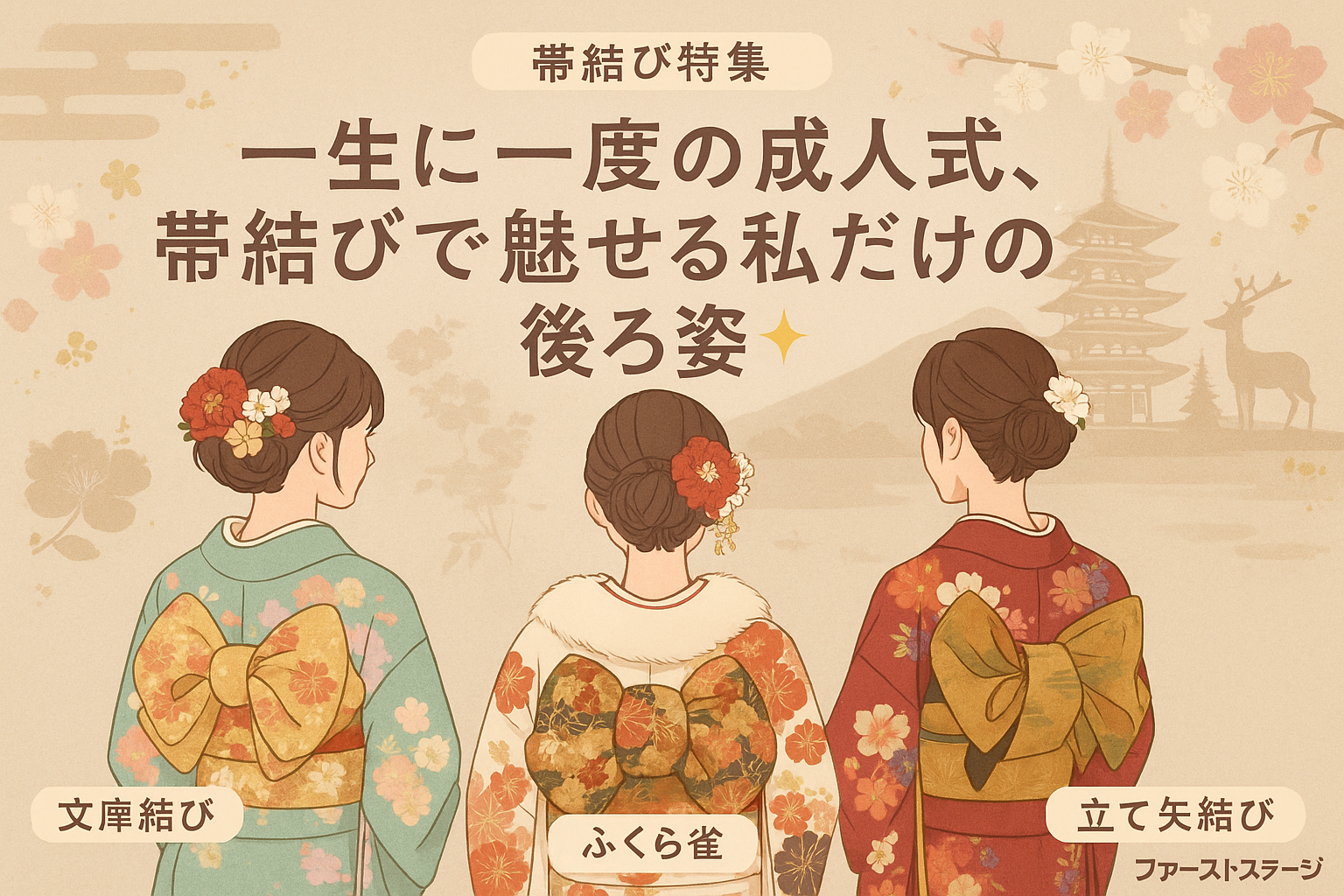 成人式の振袖姿、帯結びで差をつけよう✨