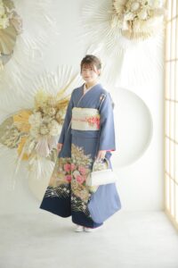 ママ振り　コーディネート　青