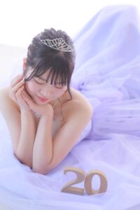 ドレス　紫　成人
