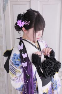 振袖　コーディネート　かわいい