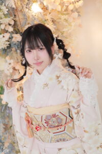 振袖 白 成人式 ヘア ツイン 長さ