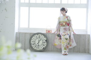 振袖　コーディネート　なんば