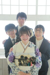 大阪　振袖　家族写真