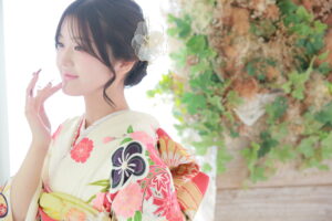 振袖　白　なんば