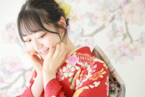 振袖ヘア　成人式準備　着物ヘア　成人式ヘア　 ゆるふわヘア　髪飾り振袖ヘア　