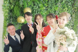 振袖　家族写真
