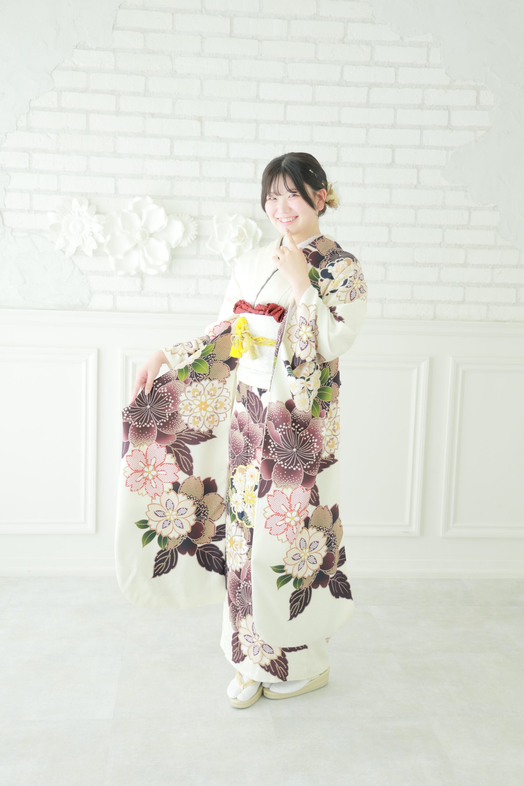 クリーム系コーデ