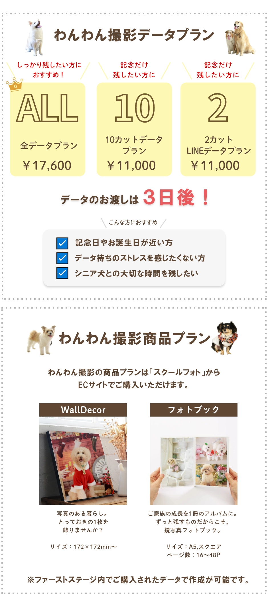 わんわん撮影データプラン