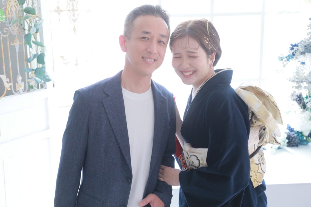 成人式　写真　親　父