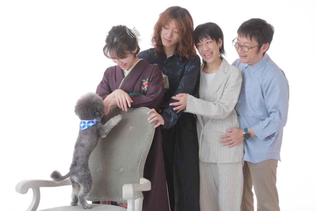 成人式　写真　親　家族